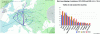 Figure 29 - Major combined rail-road flows in 2023 (including rolling road) (Credit: UIRR)