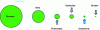 Figure 19 - Relative representation, in the form of circles, of the surface area required to produce the same quantity of electricity.