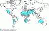 Figure 21 - Solar belt: regions of the globe where the average annual direct solar radiation exceeds 2,000 kWh/(m2·year) (source: Pharabod & Philibert, [11])