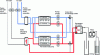 Figure 12 - Hydraulic diagram of a geothermal heat pump: cooling mode only (adapted from [4])