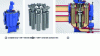 Figure 27 - Automatic spark plug filter – Complete body, internal components and schematic cross-section (copyright Boll & Kirch)