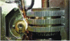 Figure 18 - Example of a gear cutting operation using a hob and full cutting oil lubrication
