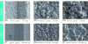 Figure 2 - Scanning electron microscope comparison of surface conditions in PBF-LB and MBJ on the internal surfaces of a part. Partially fused powder particles are observable on the surface of PBF-LB parts [2]