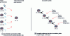 Figure 4 - Transition between pre- and post-neutron yields and the formation pathways that feed cumulative yields (neglecting (β–,n) decays)