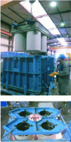 Figure 19 - Placement of cores in the mold of the MAVL container body before pouring concrete (source Andra).