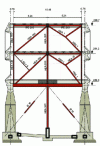 Figure 28 - Schematic diagram of the building's transverse reinforcement stabilities (Centre IBM de La Gaude)