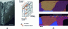 Figure 11 - a) Effect of grain orientation on pitting propagation speed (effect of rolling), b) example of surface grain refining processes by zinc diffusion; top: metallographic section of an untreated 3xxx alloy and bottom: metallographic section of a 3xxx alloy treated with surface zinc.