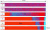 Figure 20 - Monte Carlo simulation of cross-sections of glasses (SiO2, B2O3, Na2O, CaO, ZrO2) with increasing Zr content (0 to 8 mol%) after 30,000 simulation time steps. The less Zr the glass contains, the faster the gel reorganizes, closes its internal pores, and becomes passivated