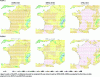 Figure 9 - Maximum daily summer temperature in 2050 in °C, for a 20-year return period