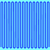 Figure 7 - Schematic diagram showing a meandered arrangement of a series connection of a large number of SQUIDs on a square substrate. The superconducting circuit is shown in dark color.