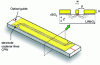 Figure 18 - Phase modulator integrated into a Z-cut lithium niobate substrate. The waveguide is aligned under the center electrode of a set of CPW electrodes that enable interaction with a vertical field EV parallel to the Z axis.
