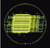 Figure 24 - Overlay of masking levels for photolithography with 32 parallel modulator patterns. Diameter 4″ (with permission from exail)