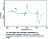 Figure 3 - Thermal analysis curve showing the three events characterizing the heating of a glassy sample