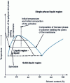 Figure 18 - Phase diagram describing the path followed during phase inversion by temperature change (from )