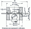 Figure 18 - Modified Erichsen test: tooling layout and dimensions (according to NF EN ISO 20482 )