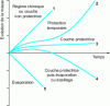 Figure 3 - Schematic representation of the various types of kinetic laws observed in high-temperature corrosion