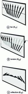 Figure 8 - Three possible deformations of a nematic liquid crystal