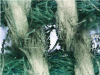 Figure 21 - Woven filter after 10 minutes of filtration of combustion fumes [37]: particles intercepted by the fiber fuzz