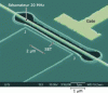 Figure 1 - Photograph of a single-electron transistor (SET) whose gate is replaced by a resonant beam, source: Hopkins et al. 2004