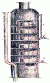 Figure 2 - An industrial distillation column with its trays