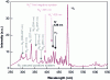 Figure 28 - OES spectrum of a H2 plasma in a PEALD reactor "polluted" with nitrogen. The figure shows the intensities of the optical emission peaks (Intensity) as a function of wavelength (Wavelength).
