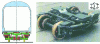 Figure 4 - SBB/SIG “Neiko” passive tilting system
combined with “NAVIGATOR” passive axle steering (controlled by the
rotation angle between carbody and bogie) (Alstom)