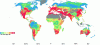 Figure 16 - Global representation of water pollution – Level of water quality in relation to three parameters: biological oxygen demand, nitrogen and conductivity (salinity) [64].